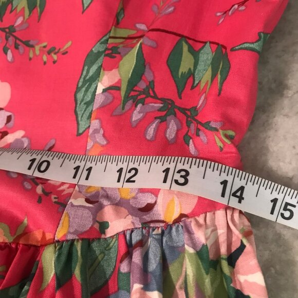 Vintage Tea Garden Dress Womens Small Pink Floral Cottagecore Midi - Picture 10 of 10